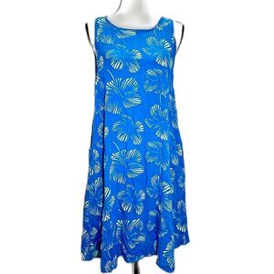 Secret Beach Hawaii Handmade Sundress with Abstract Plumeria Block Print OSFM